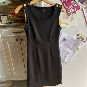 Gap black dress with gold buttons